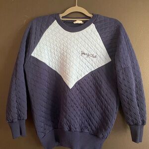 Navy and Light Blue Quilted Sweater